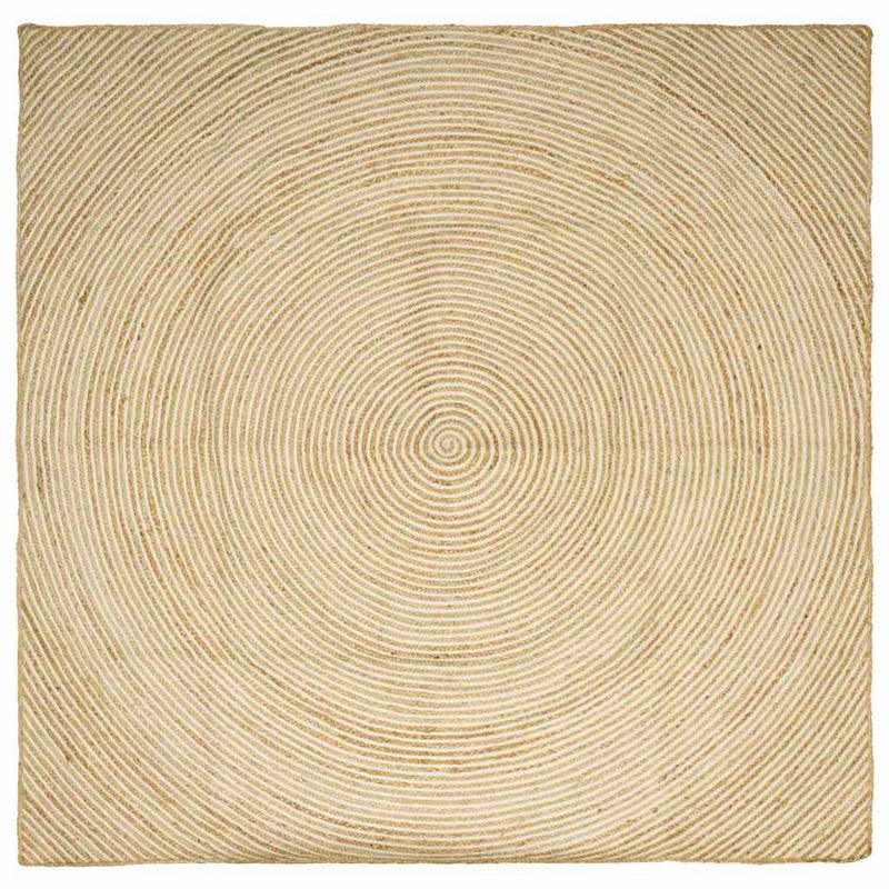 Chargez l'image dans la visionneuse de la galerie, Vidaxl vloerkleed natuurlijk en wit 200 x 200 cm jute
