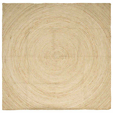 Vidaxl vloerkleed natuurlijk en wit 240 x 240 cm jute