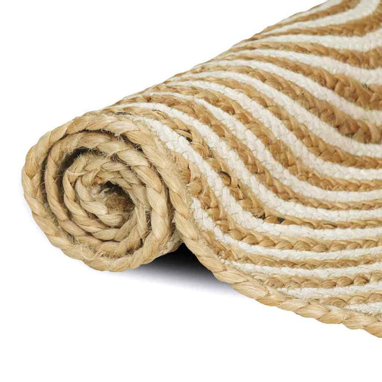 Vidaxl vloerkleed natuurlijk en wit 240 x 340 cm jute