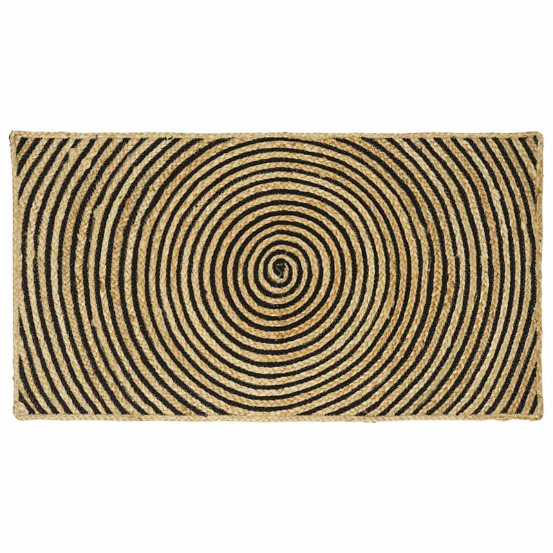 Chargez l'image dans la visionneuse de la galerie, Vidaxl vloerkleed natuurlijk en zwart 60 x 110 cm jute
