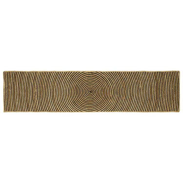 Vidaxl vloerkleed natuurlijk en zwart 60 x 250 cm jute