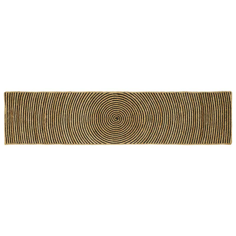 Chargez l'image dans la visionneuse de la galerie, Vidaxl vloerkleed natuurlijk en zwart 60 x 300 cm jute
