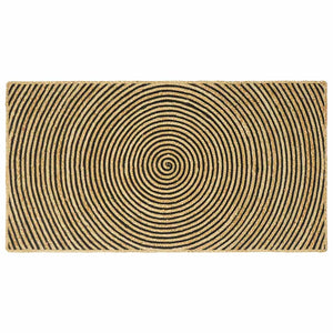 Vidaxl vloerkleed natuurlijk en zwart 80 x 150 cm jute