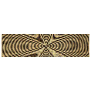 Vidaxl vloerkleed natuurlijk en zwart 80 x 300 cm jute