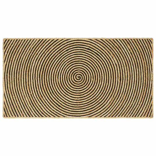 Vidaxl vloerkleed natuurlijk en zwart 100 x 200 cm jute