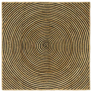Vidaxl vloerkleed natuurlijk en zwart 120 x 120 cm jute