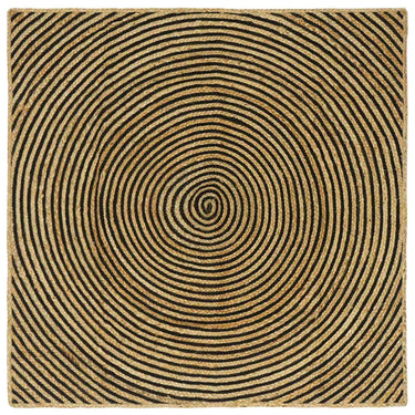 Vidaxl vloerkleed natuurlijk en zwart 120 x 120 cm jute