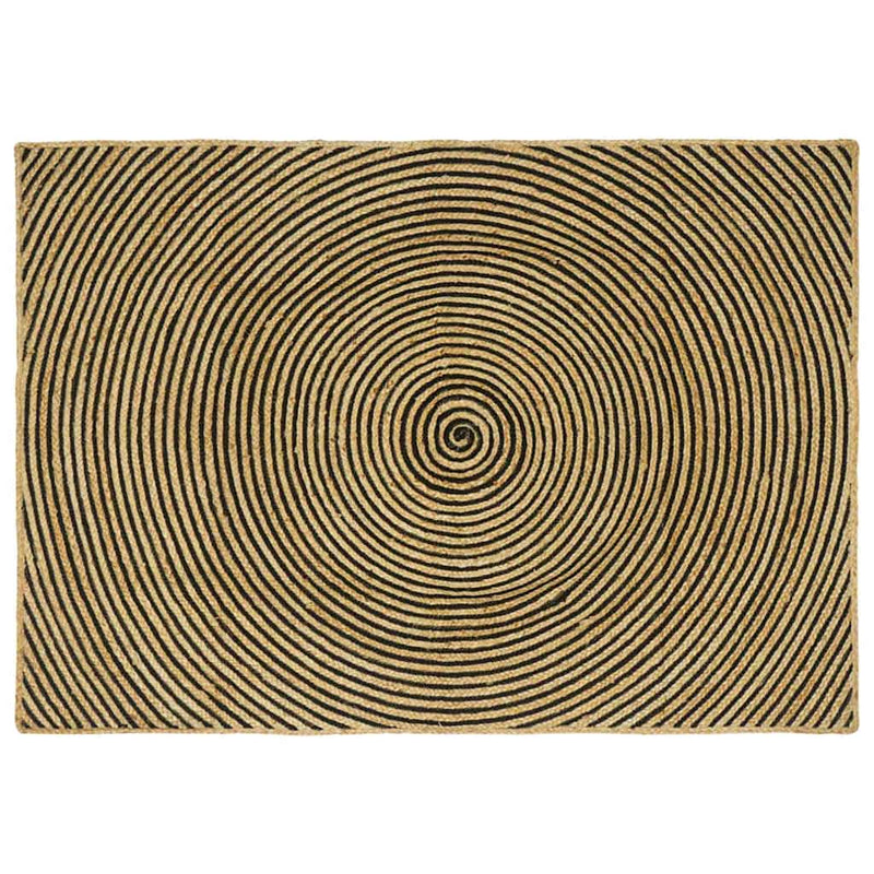 Chargez l'image dans la visionneuse de la galerie, Vidaxl vloerkleed natuurlijk en zwart 120 x 170 cm jute
