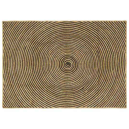 Vidaxl vloerkleed natuurlijk en zwart 120 x 170 cm jute