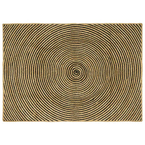 Vidaxl vloerkleed natuurlijk en zwart 140 x 200 cm jute