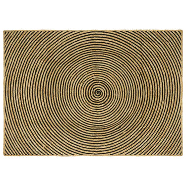Vidaxl vloerkleed natuurlijk en zwart 140 x 200 cm jute