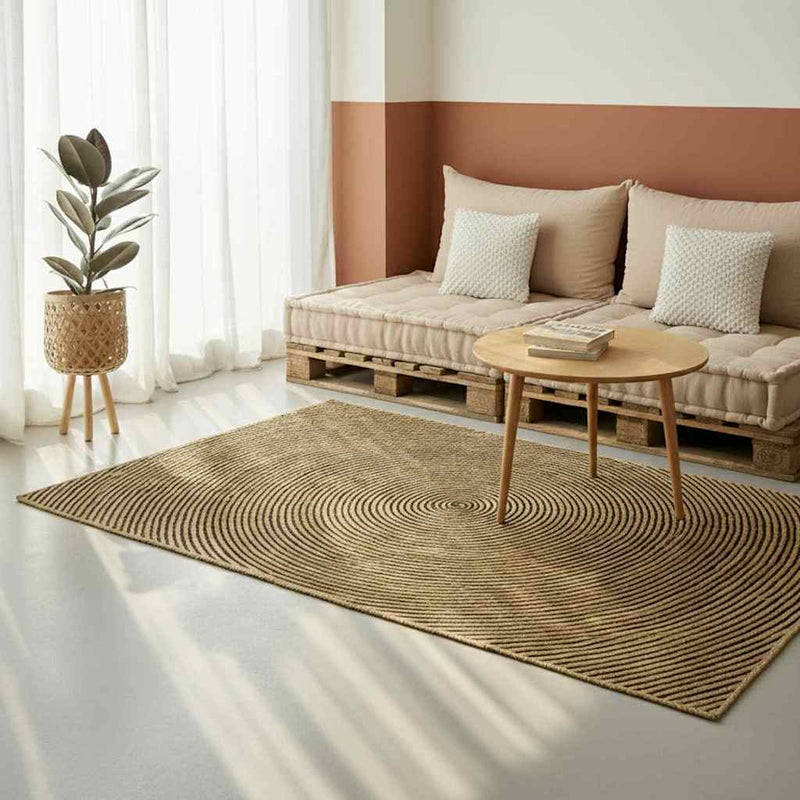 Chargez l'image dans la visionneuse de la galerie, Vidaxl vloerkleed natuurlijk en zwart 160 x 230 cm jute
