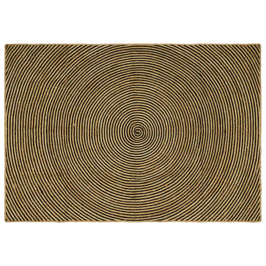 Vidaxl vloerkleed natuurlijk en zwart 200 x 290 cm jute