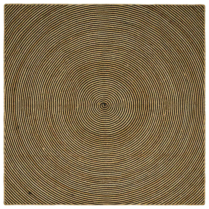 Chargez l'image dans la visionneuse de la galerie, Vidaxl vloerkleed natuurlijk en zwart 300 x 300 cm jute
