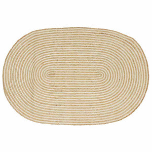 Vidaxl vloerkleed natuurlijk en wit 100 x 152 cm jute