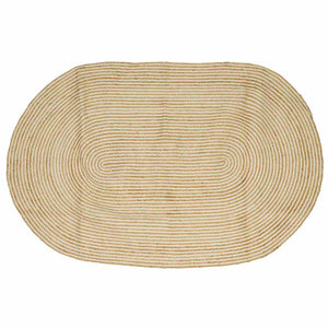 Vidaxl vloerkleed natuurlijk en wit 152 x 245 cm jute