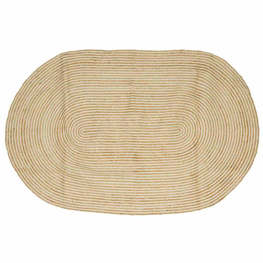 Vidaxl vloerkleed natuurlijk en wit 205 x 305 cm jute