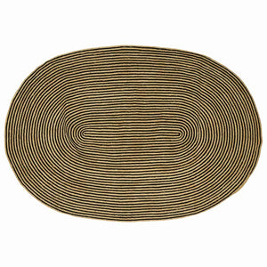 Vidaxl vloerkleed natuurlijk en zwart 152 x 245 cm jute