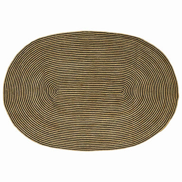 Vidaxl vloerkleed natuurlijk en zwart 152 x 245 cm jute