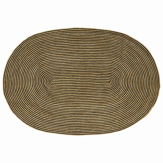 Vidaxl vloerkleed natuurlijk en zwart 152 x 245 cm jute