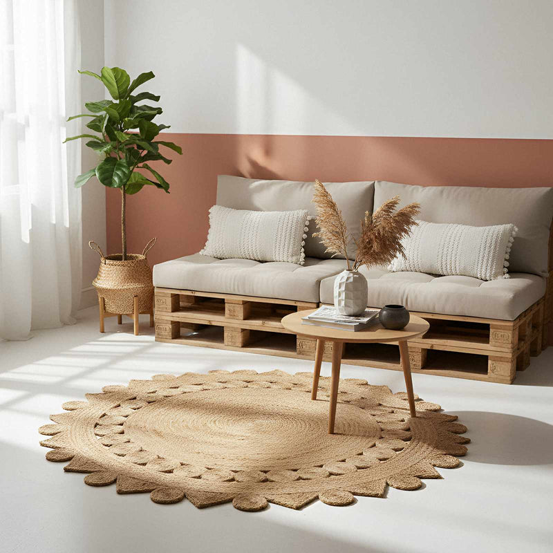 Chargez l'image dans la visionneuse de la galerie, Vidaxl tapijt bruin ø 210 cm jute
