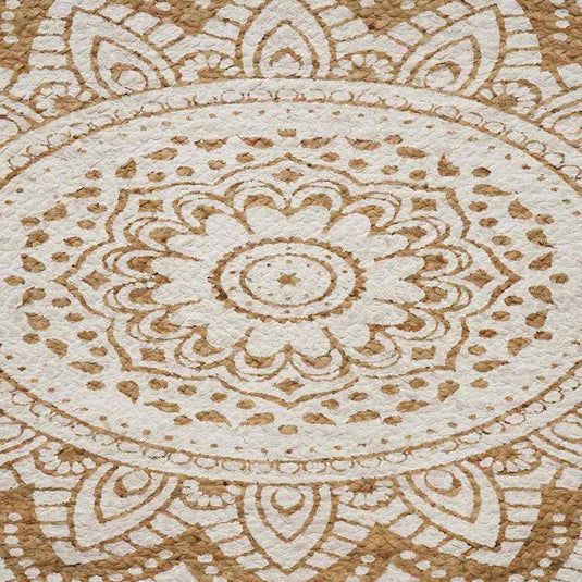 Vidaxl jute tapijt bloemen naturel 205 x 305 cm jute