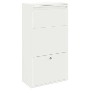Vidaxl pakket inwerp box met opslag met slot wit 44 x 22 x 82 cm staal