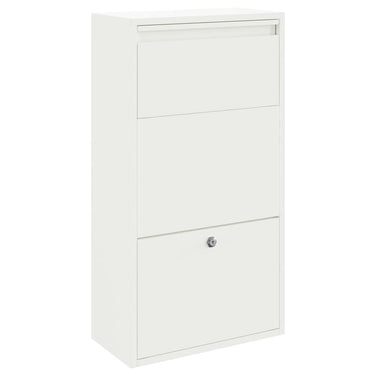 Vidaxl pakket inwerp box met opslag met slot wit 44 x 22 x 82 cm staal
