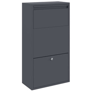 Vidaxl pakket inwerp box met opslag antraciet 44 x 22 x 82 cm staal