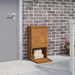 Vidaxl pakket inwerp box met slot roestig 44 x 22 x 82 cm cortenstaal