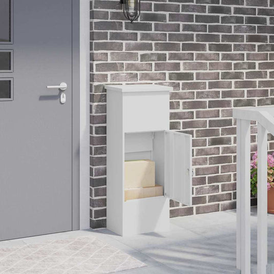 Vidaxl pakket inwerp box met opslag wit 44,5 x 29 x 110,5 cm staal