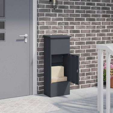 Vidaxl pakket inwerp box met slot antraciet 44,5 x 29 x 110,5 cm staal