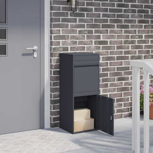 Vidaxl pakket inwerp box met opslag antraciet 41 x 38 x 103 cm staal