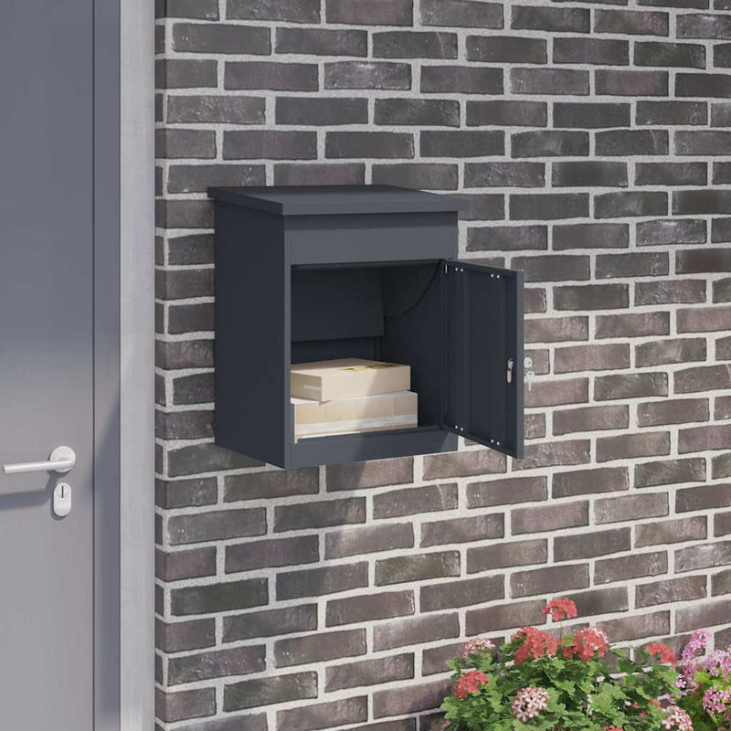 Afbeelding laden in galerijviewer, Vidaxl pakket inwerp box met opslag antraciet 47,5 x 38 x 59 cm staal
