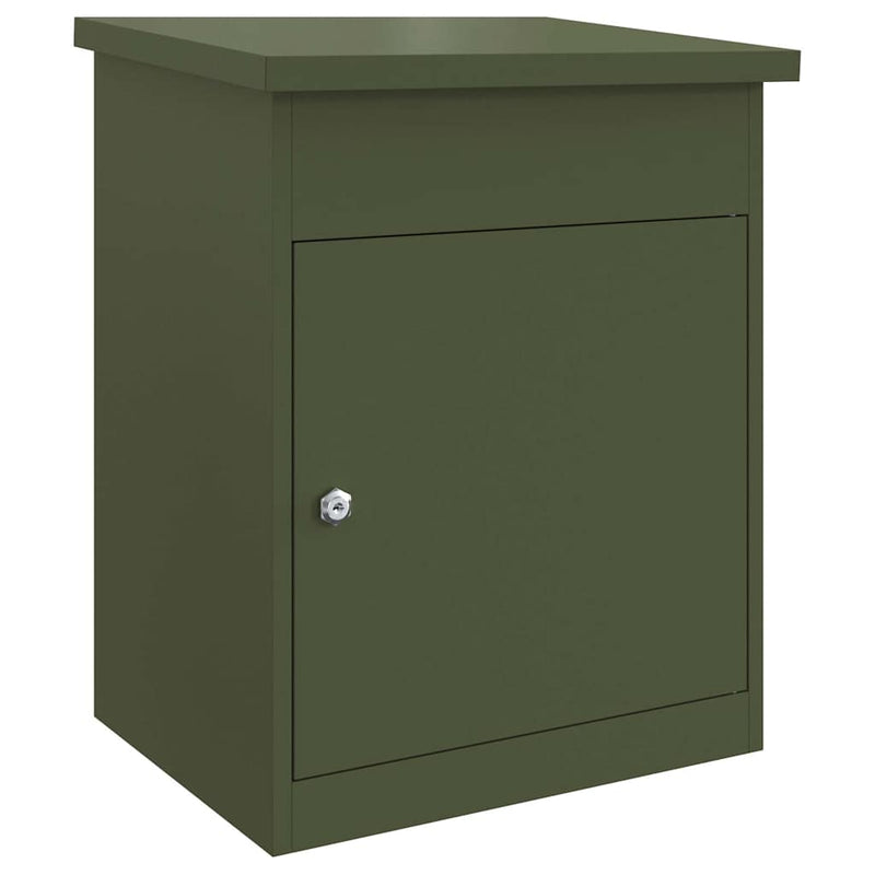 ギャラリービューアに画像をロードする, Vidaxl pakket inwerp box met opslag olijfgroen 47,5 x 38 x 59 cm staal
