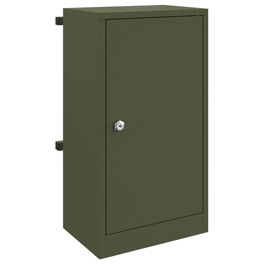 Vidaxl brievenbus met opslag met slot olijfgroen 30 x 20 x 55 cm staal