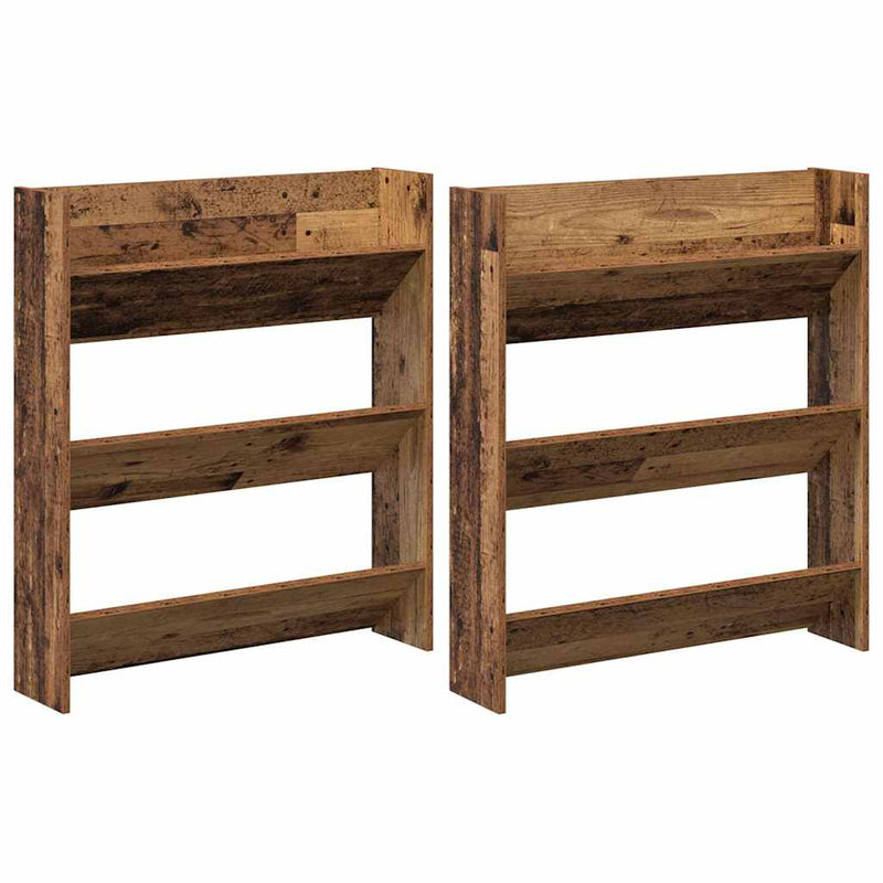 Chargez l'image dans la visionneuse de la galerie, Vidaxl schoenenkast 2 pcs oud hout 85 x 18 x 90 cm bewerkt hout
