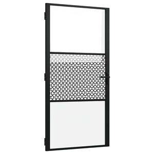 Vidaxl glazen deur fretwerk zwart 76 x 3.5 x 201.5 cm aluminium