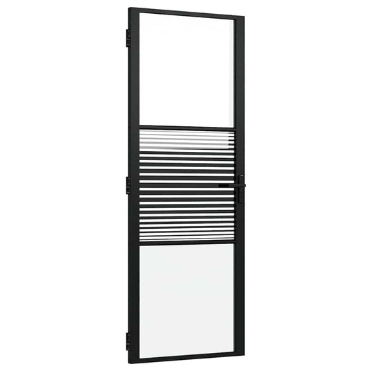 Vidaxl glazen deur gestreept zwart 76 x 3.5 x 201.5 cm aluminium