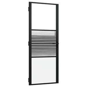 Vidaxl glazen deur gestreept zwart 76 x 3.5 x 201.5 cm aluminium
