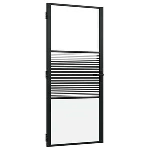 Vidaxl glazen deur gestreept zwart 76 x 3.5 x 201.5 cm aluminium