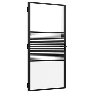 Vidaxl glazen deur gestreept zwart 76 x 3.5 x 201.5 cm aluminium