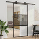 Vidaxl glazen deur fretwerk zwart 90 x 2 x 205 cm aluminium