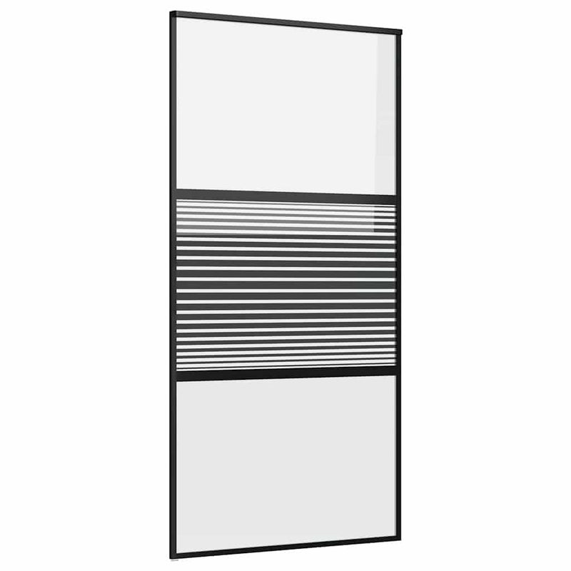 ギャラリービューアに画像をロードする, Vidaxl glazen deur gestreept zwart 90 x 2 x 205 cm aluminium
