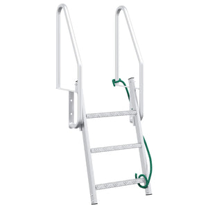 Vidaxl 3-traps steigerladder zilver 58 x 77 x 144 cm aluminium