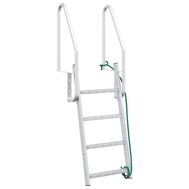 Vidaxl 4-treden haventrap zilver 58 x 77 x 166 cm aluminium
