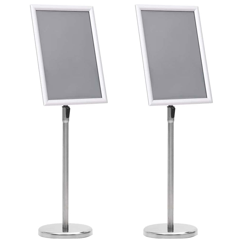 ギャラリービューアに画像をロードする, Vidaxl posterstandaards 2 pcs zilver 32.7 x 24 x 108 cm aluminium
