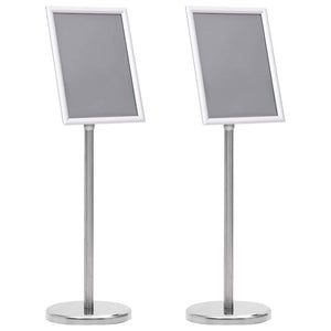 Vidaxl posterstandaards 2 pcs zilver 32.7 x 24 x 108 cm aluminium