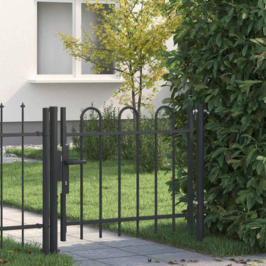 Vidaxl hekpoort met slot grijs 103 x 250 cm gepoedercoat staal