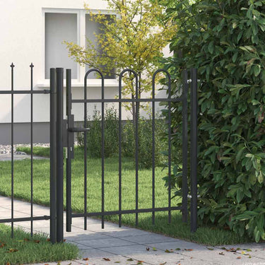 Vidaxl hekpoort met slot grijs 103 x 150 cm gepoedercoat staal